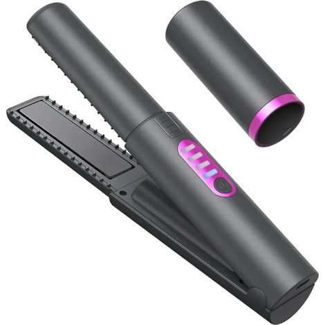 Fer à Lisser Sans Fil, Fer à Lisser Curler 2 en 1, 5000mAh Mini Lisseur de Cheveux de Voyage, Chauffage Rapide (1/5)