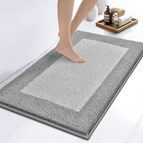 Tapis antidérapant pour salle de bain tapis de douche 50 x 80cm, absorbant, super doux, lavable en machine (1/5)