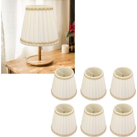 Lampenschirm aus Stoff, moderner minimalistischer Lampenschirm für Kerzenlampen, kompatibel mit Klemmkerzenhaltern, Tischlampen, Pendelleuchten, Wandleuchten und anderem Beleuchtungszubehör. (1/5)