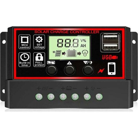 Contrôleur de Charge Solaire Dynamique 12V/24V, Régulateur de Batterie avec Double Port USB (1/4)