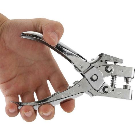 Pince Perforatrice Pince de Forage Multifonctionnel Perforateur à Rivet Creux pour Vêtements Ceinture en Cuir avec 100 Œillets (1/5)