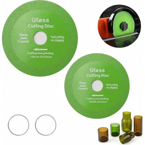 2 x Glass Cutting Disc 125 Diamond Disc Diameter 22.23 mm (1/5)