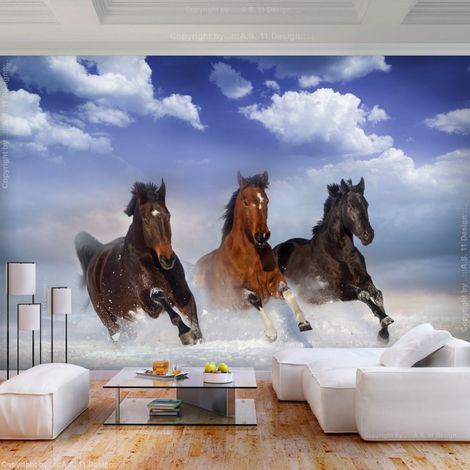 Papier Peint "Horses in the Snow" 175 x 250 cm (1/2)