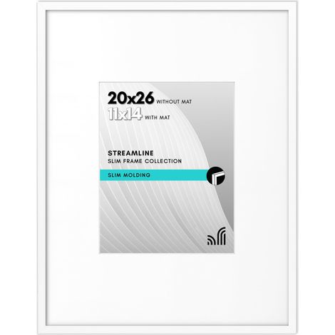 Cadre photo blanc de 50,8 x 66 cm, à utiliser comme cadre photo de 28 x 35,6 cm avec passe-partout ou cadre de 50,8 x 66 cm sans passe-partout, cadre photo à bordure fine avec couverture (1/5)