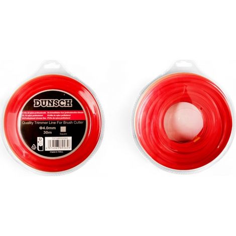 Fil renforcé pour débroussailleuse, forme carrée 4,0mm 30m - DUNSCH 7311400030SQ