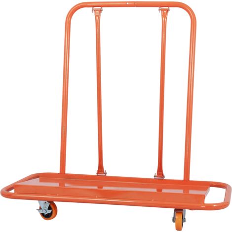 Carro portaplacas para cartón yeso 1000 kg de acero con 4 ruedas de nailon y freno naranja HOMVRA (1/5)