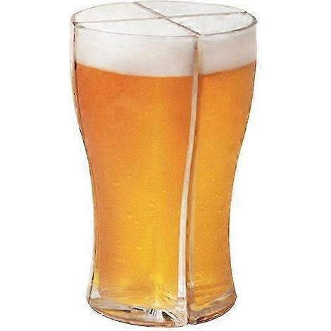 1 lot de 4 verres à bière en 1, grands verres à bière créatifs en acrylique Super Schooner pour bars (L) (1/5)