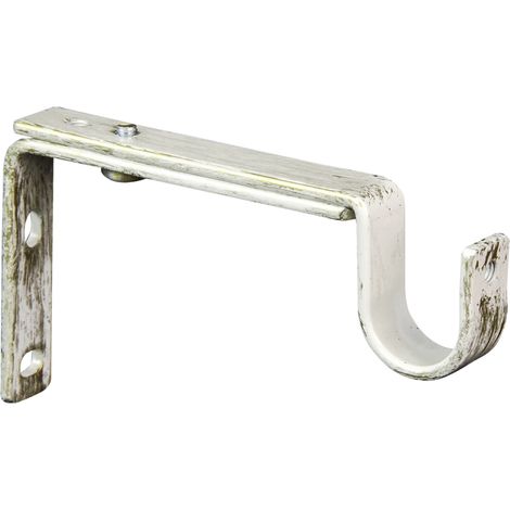 2 supporti 11-15 cm avorio oro piattina per tubo tenda diametro 20 mm