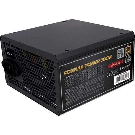 Gembird Fuente de alimentación CCC-PSUBRONZE-750W Fornax Power 750W PFC activo Ventilador de 12 cm Caja color 80+Bronce (1/2)