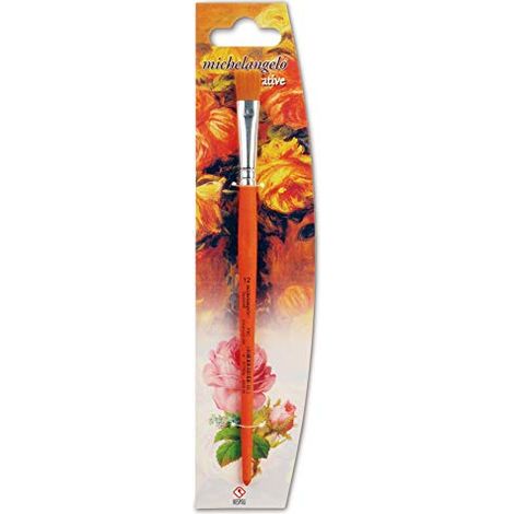 Nespoli Pinceau decoratif plat Bois FSC Fibre Teijin Fleur Taille 1 Orange 12 (1/3)