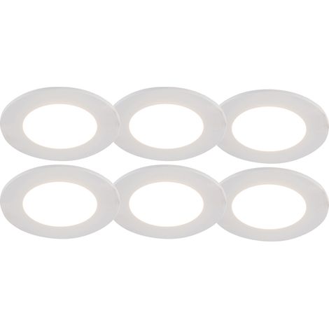 Set of 6 Recessed Spotlights White Incl. LED 3-Step Dimmable IP65 - Blanca