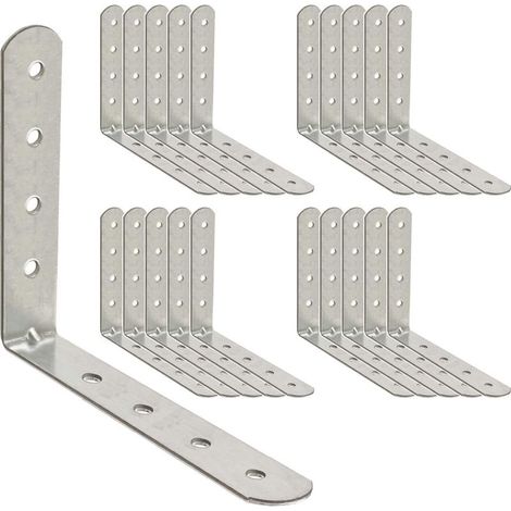 20 x Équerre de Fixation (150x 150 x 19) Support d'angle Droit en forme de L, Équerre Angle 90 Degrés en Acier, Équerre étagère, Équerre de Coin