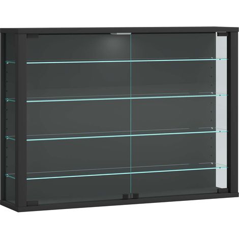 VitrosaL Vitrinenschrank wandhängend 2 Glastüren anthrazit.