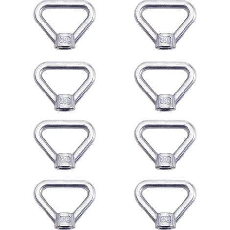 Écrou à Oeil de Levage 8 Pièces M8 Écrou à Anneau Écrou à Vis Argenté 304 en Acier Inoxydable Triangle Anneau Écrou Anneau de Levage Oeil Écrou Attache M8 Écrou à Anneau Femelle (1/5)