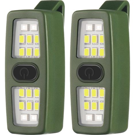 2er-Pack grüne, wiederaufladbare LED-Sicherheitstaschenlampe zum Anclipsen für den Einsatz bei Nacht (1/5)