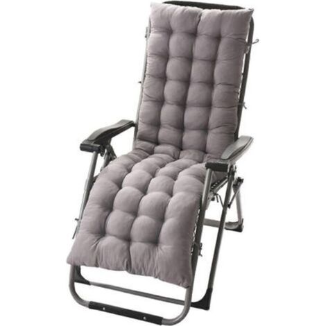 Coussin d'assise extérieur 155 x 48 x 8 cm – Tissu polyester gris – Sangles de fixation incluses – Confort optimal pour mobilier de jardin – Andiamo (1/2)