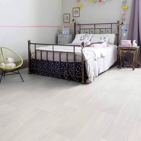 Revêtement de Sol PVC / Tapis d’intérieur / Sol Vinyle antidérapant / Grand choix de dimensions - 1 x 3m - Plancher Rustique CLAIR. (1/3)