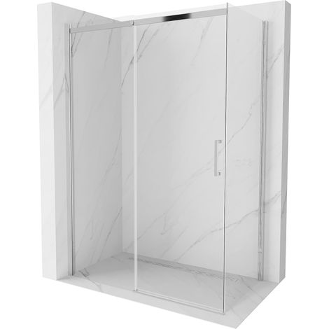 Mexen Omega ausziehbare Duschabtrennung 130 x 70 cm, Transparent, Chrom - 825-130-070-01-00