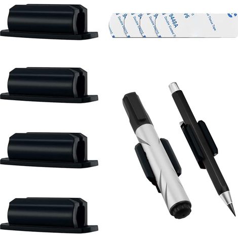 4PC Porte-Stylos Autocollants en Silicone Porte Stylos Adhésifs Pen Holder de Bureau pour Bureau Maison École Cadeaux Créatifs (1/5)