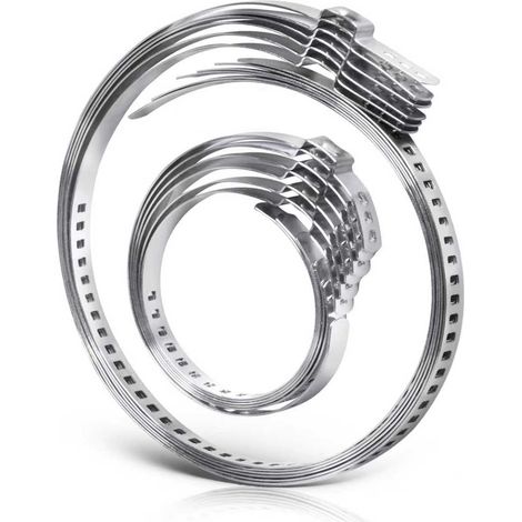 Set mit 12 Edelstahl-Schlauchschellen 25–120 mm verstellbar Für Getriebegelenke, stufenlose Verstellung, Edelstahl, einfache Montage, langlebig, vielseitig einsetzbar für Kfz-Reparaturen. (1/5)
