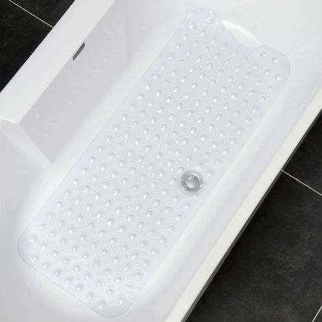 Sollbry Alfombrilla de ducha, alfombrilla de baño antideslizante, alfombrilla de baño, alfombrilla de baño antideslizante para bañera, ventosas, antimoho, antibacteriana, 100 cm x 40 cm, transparente (1/5)