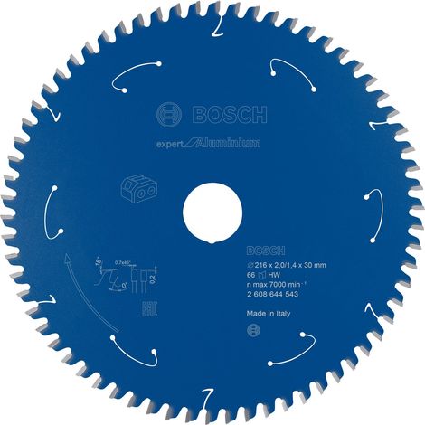 Lama per sega circolare Bosch Expert per alluminio, per troncatrici a batteria, 216 x 2 / 1,4 x 30, 66 denti - 2608644543 (1/5)