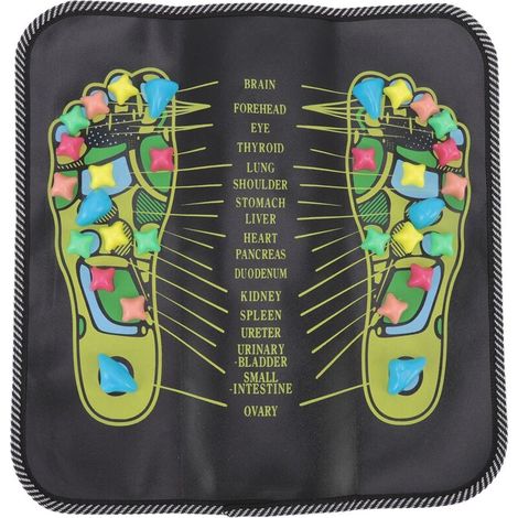 Tapis de réflexologie pieds 35x35 cm - Stimulation circulatoire et antalgique - Marche sur galets