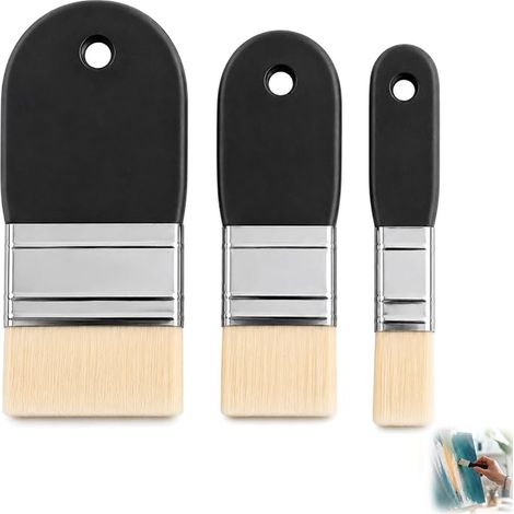 Flat Brush, Flat Brushes in Nylon, Watercolor, Acrylic, Gouache and Oil Painting (1/4)