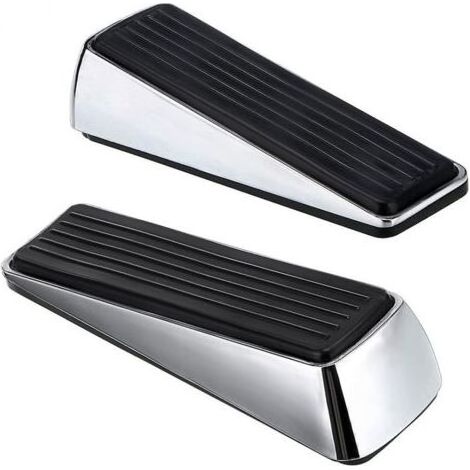Butoir de porte en caoutchouc, cale de porte en acier inoxydable et caoutchouc, anti-rayures et antidérapant (lot de 2) (1/5)