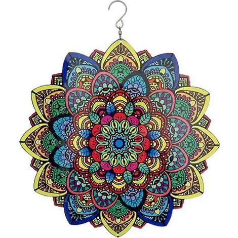 Carillon éolien pliable rotatif 3D coloré à énergie éolienne, décoration extérieure suspendue pour jardin ou cour. (1/5)