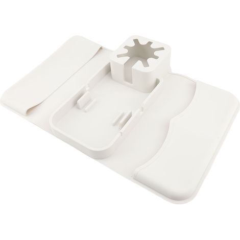 Support Tasse Canapé Multifonction Silicone Qualité Alimentaire – Plateau Accoudoir avec Poches Boissons Téléphone Télécommande En-cas, Beige (1/4)