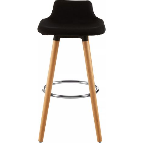Interiors by Premier Black Bar Stool, Comfortable Seating Breakfast Bar Stool, Space-Saver Kitchen Stool, Easy to Clean Stool (1/5)