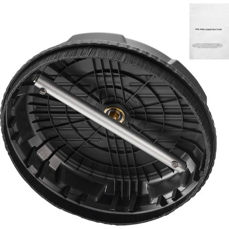 Mophorn 385 mm Hochdruck-Oberflächenreiniger, Kunststoffaufsatz auf Rädern, max. 206 Bar, 0,635 cm Anschluss, 2 Düsen für Beton und Gehwege, schwarz