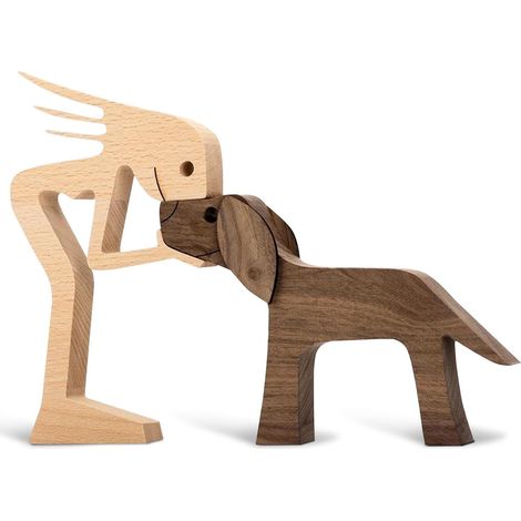 Escultura de mascota de madera - Escultura de animal - Hecha a mano - Regalos creativos (1/5)