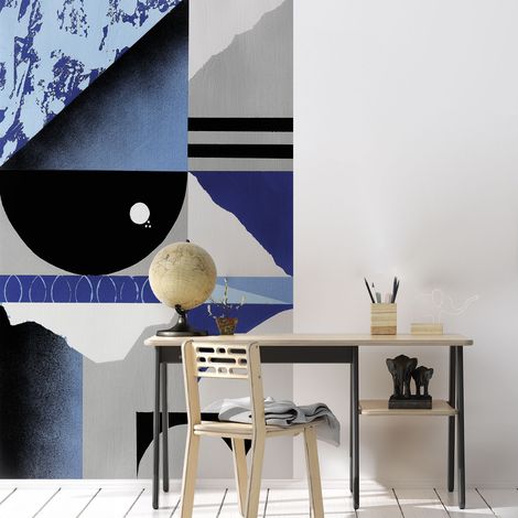 Papier peint panoramique Abstraction 2, Bleu 150 x 250cm (1/5)