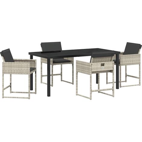 Maison Exclusive - Ensemble de salle à manger pour jardin 5 pcs Gris clair (1/5)