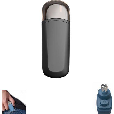 Tragbarer Nasen- und Ohrhaartrimmer für Männer, wiederaufladbarer Gesichts- und Augenbrauentrimmer, wasserdichter Mini-Nasenhaartrimmer für Männer und Frauen, schmerzfrei (schwarz) (1/5)