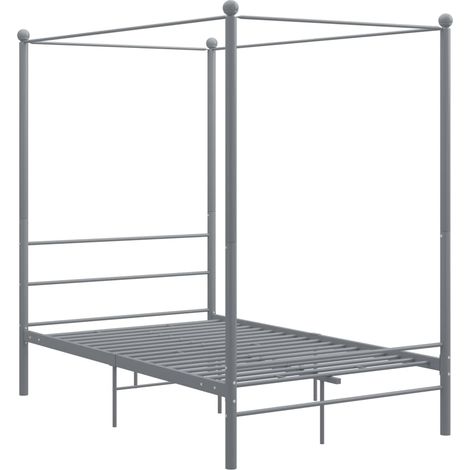Maison Exclusive - Letto a Baldacchino Grigio in Metallo 120x200 cm
