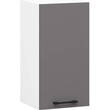 Mobile da cucina pensile sistema AKORD OLIWIA Bianco 30 cm 1 anta inserto frontale Grigio Grafite 30x30x72 cm (1/5)