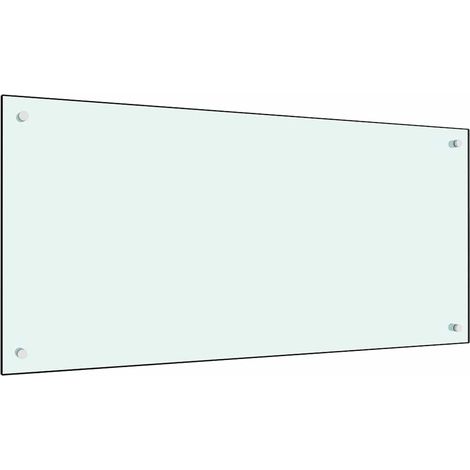 Dosseret de cuisine-Fond de hotte-Crédence de cuisine Blanc 100x50 cm Verre trempé (1/5)