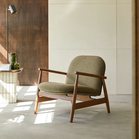 Tikamoon Elio Fauteuil en tissu H 75.8 cm × L 70.5 cm × P 82.4 cm (1/5)