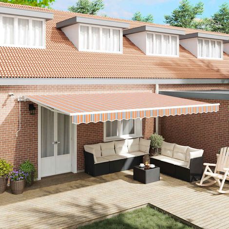 vidaXL Tenda retrattile Multicolore 500 × 350 cm Poliestere (1/5)