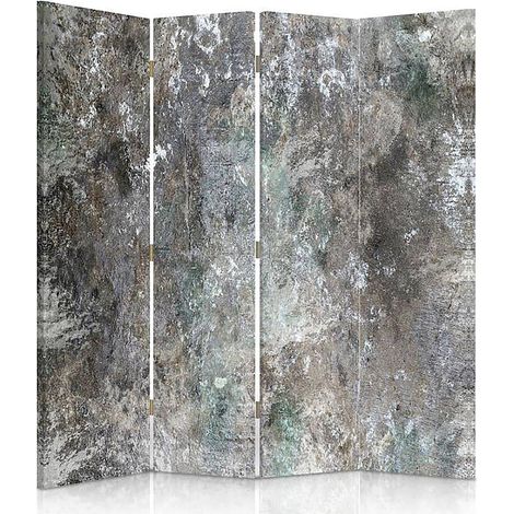 Paravent Design Mural en Béton 4 Volets pour Intérieurs - 145 x 180 cm - 2 faces R° V° + rotation 360° (1/5)