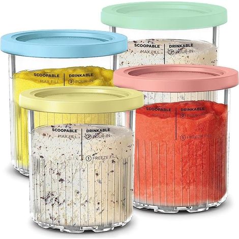 Sorbetbehälter – 710 ml – Kompatibel mit Ninja Creami NC500 und NC501 – Auslaufsicherer Deckel – 4er-Pack (1/5)
