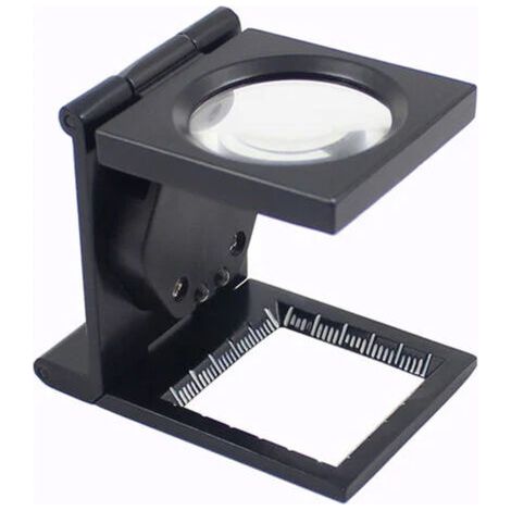 Loupe compte-fils pliante avec monture en métal peinte en noir (1/5)