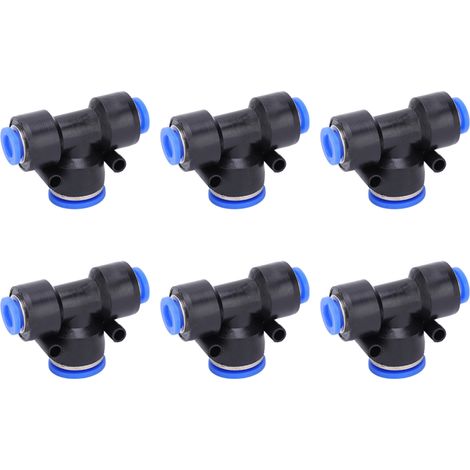 50 raccords rapides 3 voies en T à diamètre variable pour tuyaux d'air en PU, compatibles PEG8-12-8 (1/5)