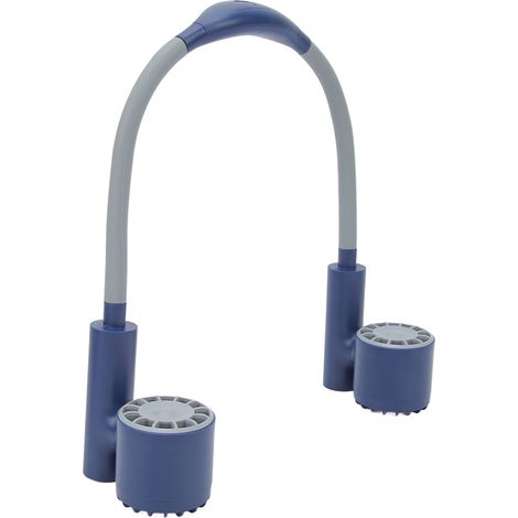 Ventilateur de cou 3 vitesses, chargement USB, faible bruit, batterie 2400 mAh, tuyau flexible, rotation à 90°, portable et à porter sur soi (bleu). (1/5)