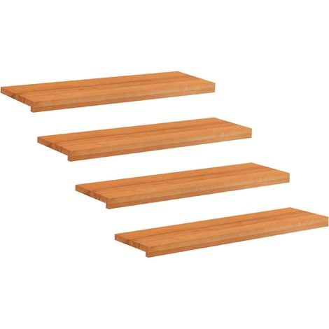 Alfombras para escalones 4 uds. 100 x 25 x 2 cm Marrón Claro vidaXL