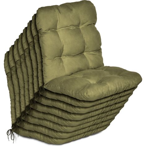 Lot de 8 coussins d'appui pour fauteuils à dossier bas « Flair NL », 100 x 50 x 8 cm, vert olive (1/5)