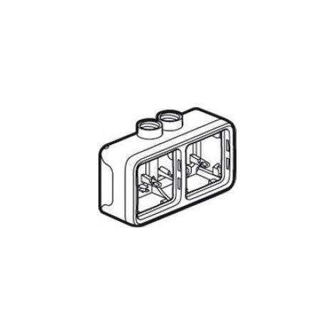 BOITIER PRESSE ETOUPE 2 POSTES HORIZONTAL PLEXO LEGRAND 069678 (1/2)